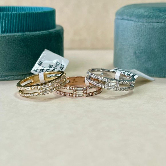 Stackable Baguette Cut Rings - Picture 13 of 16
